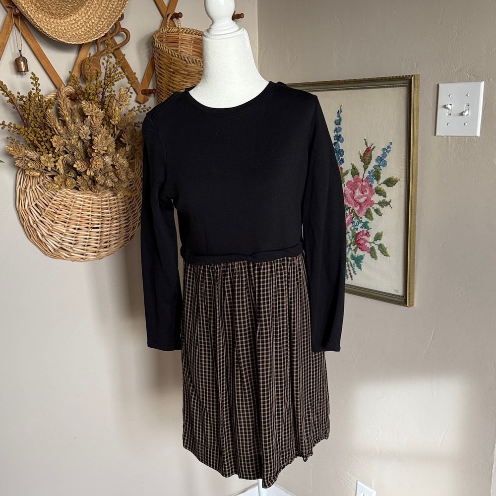 Black and Brown Checkered Women's Dress
